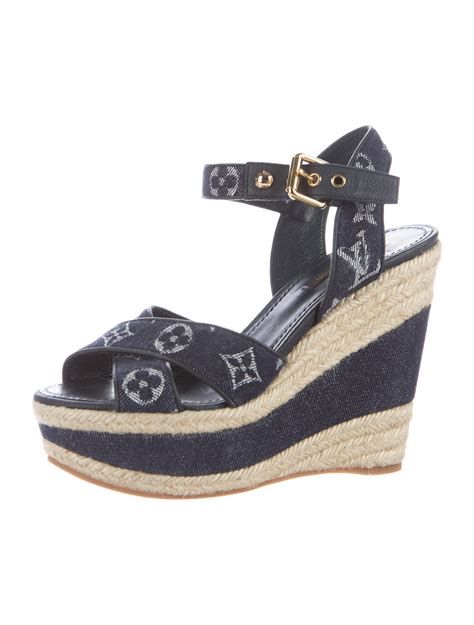 louis vuitton monogram wedge sandals